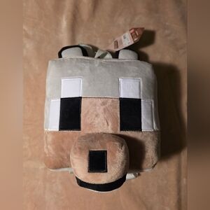 Minecraft Wolf Plush Animal Kids Backpack